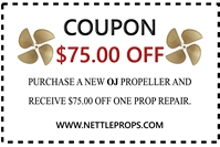 "$75.00 Off" Prop Repair When You Buy A New OJ Propeller