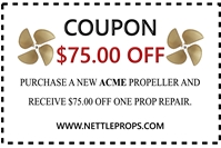 "$75 Off" Prop Repair When You Buy A New Acme Propeller